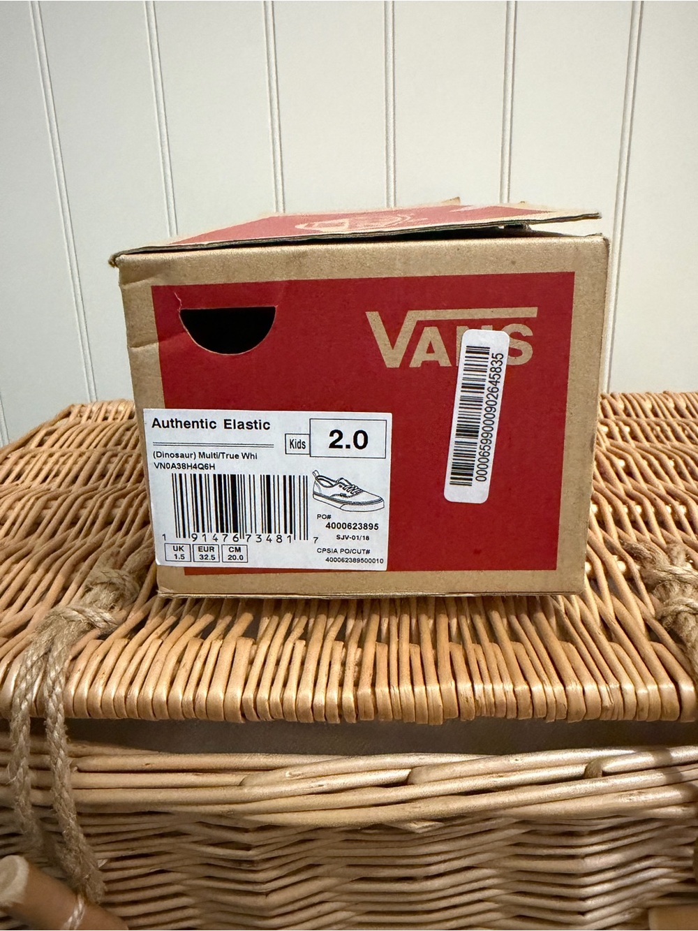 NWT | Vans Kids Authentic Slip-On - Navy Dinosaur Print - Picture 4 of 4